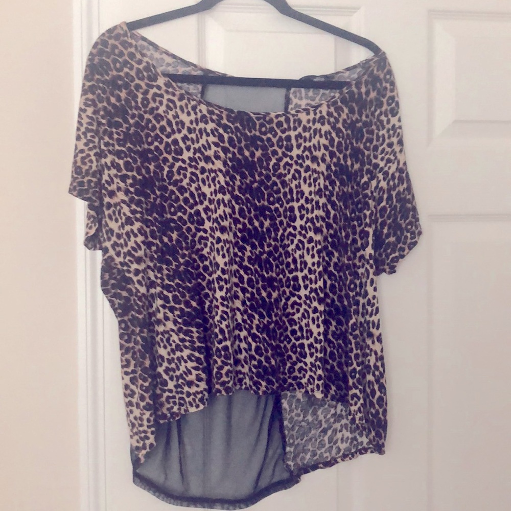 Cheetah Print Flowwy Top 2X